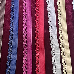 10mm, Lingerie Elastic, Elastic Lace Trim for underwear, ric Rac elastic, knicker elastic, frill elastic. Lingerie elastic, picot elastic image 3