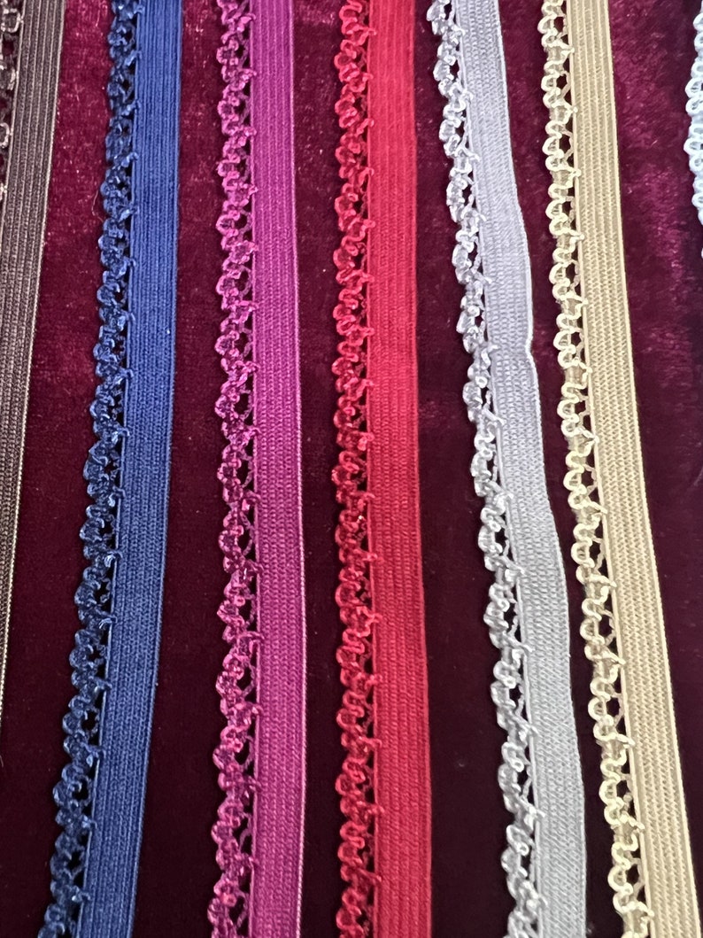 10mm, Lingerie Elastic, Elastic Lace Trim for underwear, ric Rac elastic, knicker elastic, frill elastic. Lingerie elastic, picot elastic image 3