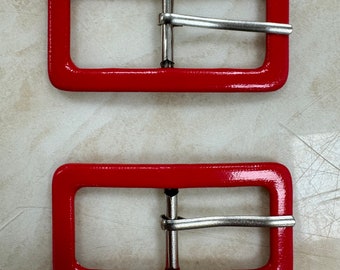 Covered buckle, pvc red buckle, shiny red buckle,