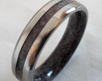 Male titanium rings, Natural Garnet stone, Mens wedding band, Purple stone, January birthstone, Gift for him - for her, Womens wedding
