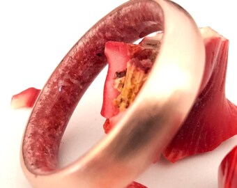 Wedding rings for mens, Copper 8th anniversary round rings, Red Coral