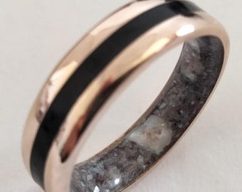 Gift fort mens, 8th Anniversary bronze gift, Mens wedding band, Womens wedding band, Proposal rings, Tourmaline stone, Mix pearl