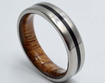 Men's Wedding Band, Titanium Engagement Ring, Stone Ring, Mens raw stone, Wedding Ring, Mens Wedding Ring, Wood Ring, Mens Wedding Band