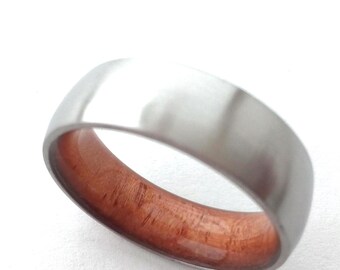 Rings for women's, Men's wedding ring, Mahogany wood ring, His and hers wedding band, Aniversary gift