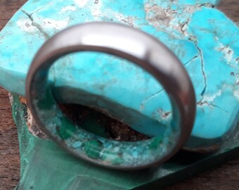 Natural raw stone ring, Titanium wedding band, Mix Malachite stone Turquoise stone, His and hers wedding rings, Best anniversary gifts, 5mm