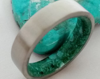 Married rings, Mens gift, Womens gift, Mix Malachite stone and Turquoise stone, Anniversary gift, Handmade jewelry, His and hers rings