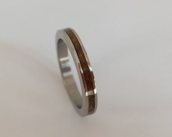 Mens rings, Gender Neutral Tiger Eye Stone Rings, Handmade wedding rings, Brown stone, Titanium engagement ring, 4mm bands