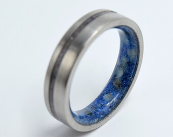 Male rings, Obsidian ring, Lapis lazuli stone, Peridot stone, Mens ring, Womens wedding band, Titanium band ring, Raw stone, Boho ring