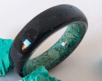 Tourmaline rings, Turquoise rings, Unique promise proposal natural rings, Artisan jewelry, Unisex ring with December stone birthday gift