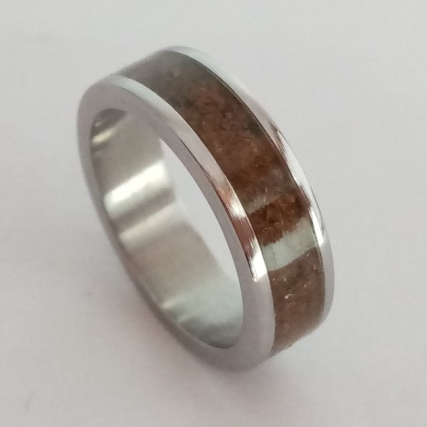 Tiger eye stone, Titanium wedding band, Raw stone ring, Gift for men, Mens wedding band, Male ring, Men stone ring, Unique Engagement band