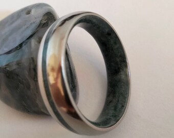 Titanium and stone ring