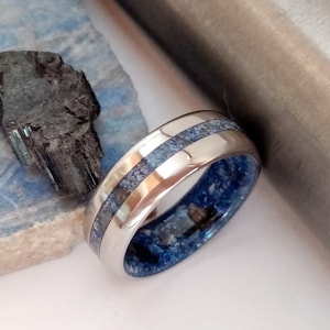 Ring men -wedding, Ring men stone, Mens ring, Mens wedding band, Titanium wedding band, Lapis lazuli stone, Tourmaline Stone, Mix Raw stone