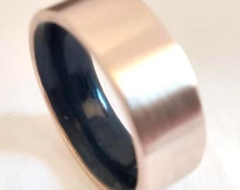 Mens wedding band, Womens bronze rings, Gift for mens, Gift for womens, Tourmaline stone band