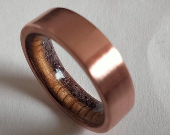 Mens copper rings, Amethyst stone rings, White Oak wood rings, Unisex wedding band