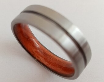 California Redwood Titanium Ring: Matte Metal Wedding Band