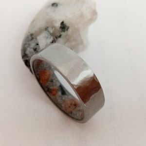 Sunstone Crystal, Moonstone ring, Men&#39;s stone ring, Female ring, Womens band, Raw stone wedding band, His and hers ring, Mens wedding band