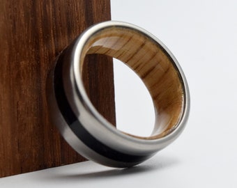 Anniversary gift for him, Engagement ring beveled edges band
