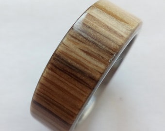 Titanium Wedding Band: White Oak Wood Ring, Hypoallergenic Mens Ring