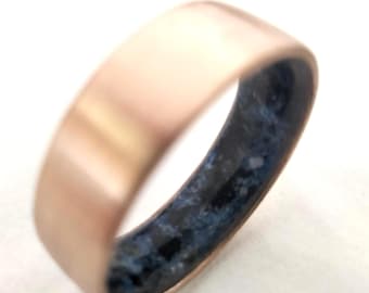 Gift for mens or womens, Mens wedding band, Handmade his and hers rings, Bronze squere band