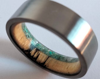 Titanium and stone ring