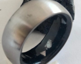 Personalized gifts, Tourmaline stone and Abulone, Titanium mens rings, Hypoallergenic band, Womens rings, His and hers rings