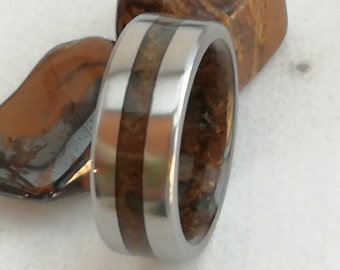 Tiger eye stone ring, Natural raw  black Tourmaline stone, Mens wedding band, Male ring, Womens ring, Gemstone ring, Crystal engagement band