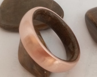 Raw Tigers Eye Copper Ring: Handmade Gemstone Birthstone Band