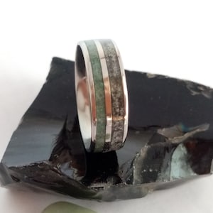 Mens wedding band, Male ring, His and hers band, Raw stone jewelry, Obsidian stone, Jade stone, Stone ring, Gemstone rings, Womens bands