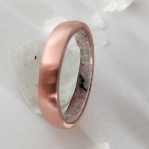 Copper ring, Raw stone ring, Man Moonstone ring, His and hers, Wedding band, Mens wedding band, Womens wedding band, Anniversary rings