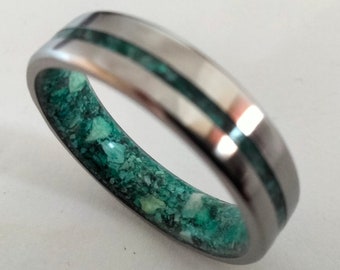 Men's Wedding Band, Titanium Engagement Ring, Stone Ring, Mens raw stone, Wedding Ring, Mens Wedding Ring, Stone Ring, Mens Wedding Band
