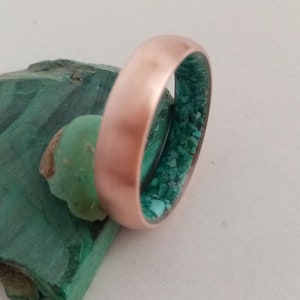 Copper ring, Raw stone ring, Turquiose stone, Malachite stone, His and hers, Wedding band, Mens wedding band, Womens wedding band, Unique