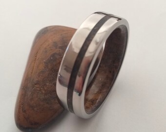 Tiger eye stone ring, Unisex square bands, His and hers rings, Unique Male Engagement bands, Titanium rings