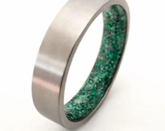 Titanium and stone ring