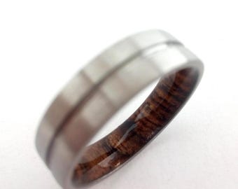 Male rings, Wedding rings for mens, Rings for womens, Mens promise band, Bocote wood, Brushed finish, Mens engagement ring
