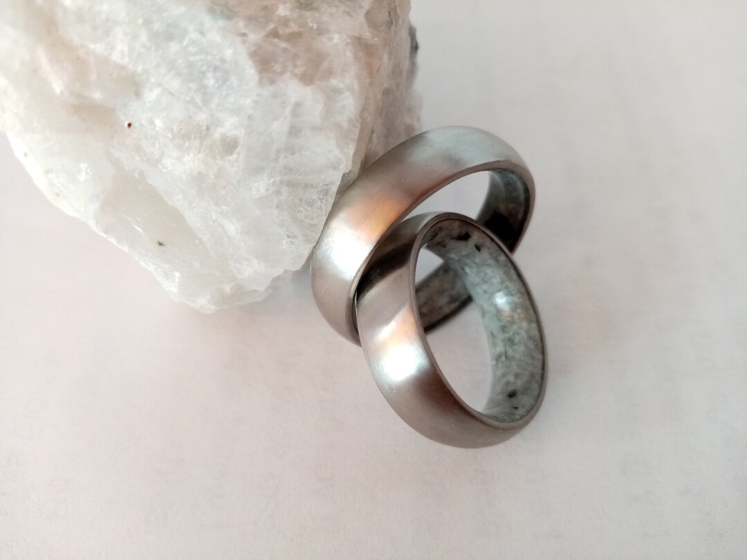 His and Hers Moonstone Rings Raw Stone Titanium Ring Bogo - Etsy