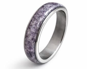 Titanium and stone ring