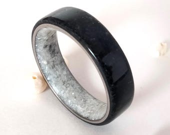 Black Titanium Mens Wedding Band – Matte Hammered Ring for Men – Anniversary Gift for Him, Gift for mens