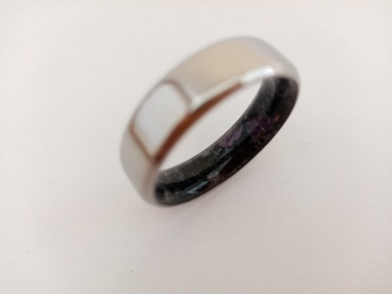 Raw Stone Wedding Band Titanium Wedding Band for Men Women Wedding Ring His and Hers Wedding band Unique Titanium Ring Tourmaline Amethyst
