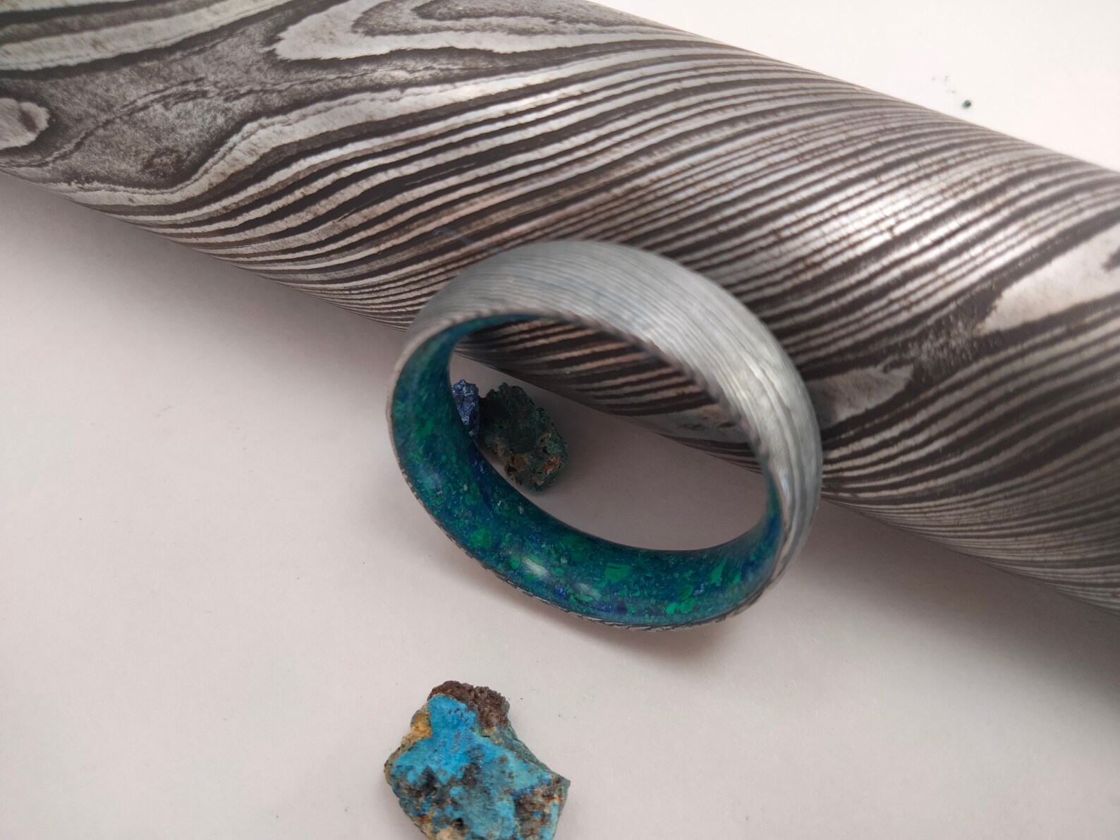 Raw Azurite Malachite Engagement Ring His and Hers Crystal Etsy