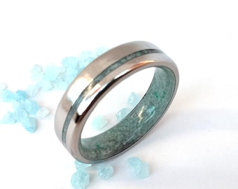 Titanium and stone ring