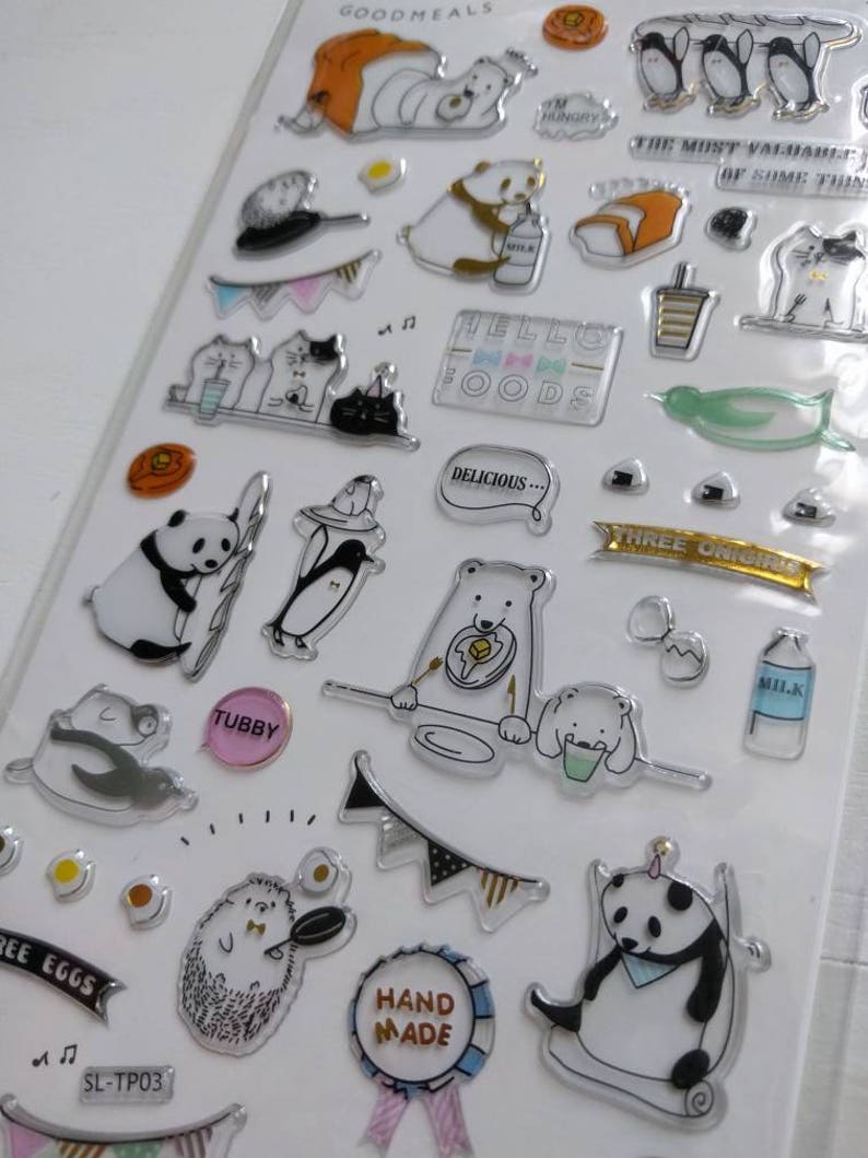 Cute Clear 3D Stickers Etsy