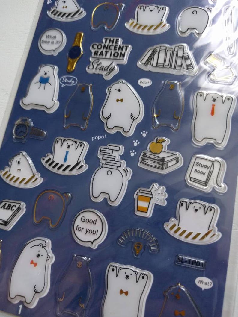 Cute Clear 3D Stickers Etsy