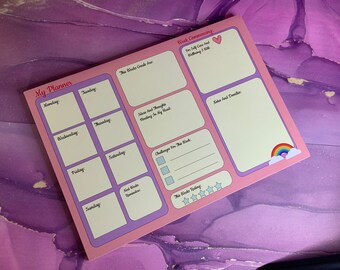 A4 Weekly Desk Planner Pad, Goal Tracker Notepad