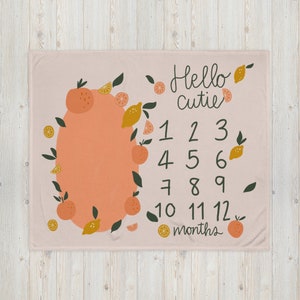 Hello Cutie Milestone Blanket | 50” x 60” |