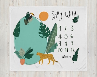 Bright Jungle Milestone Blanket | 50” x 60” |