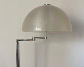 Mid-century Modern Swivel Arm Chrome Plated Stainless Steel Mushroom Floor Lamp