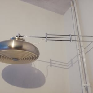 Seltene Mid-Century Modern Danish Design Stahl Verchromt Wandlampe