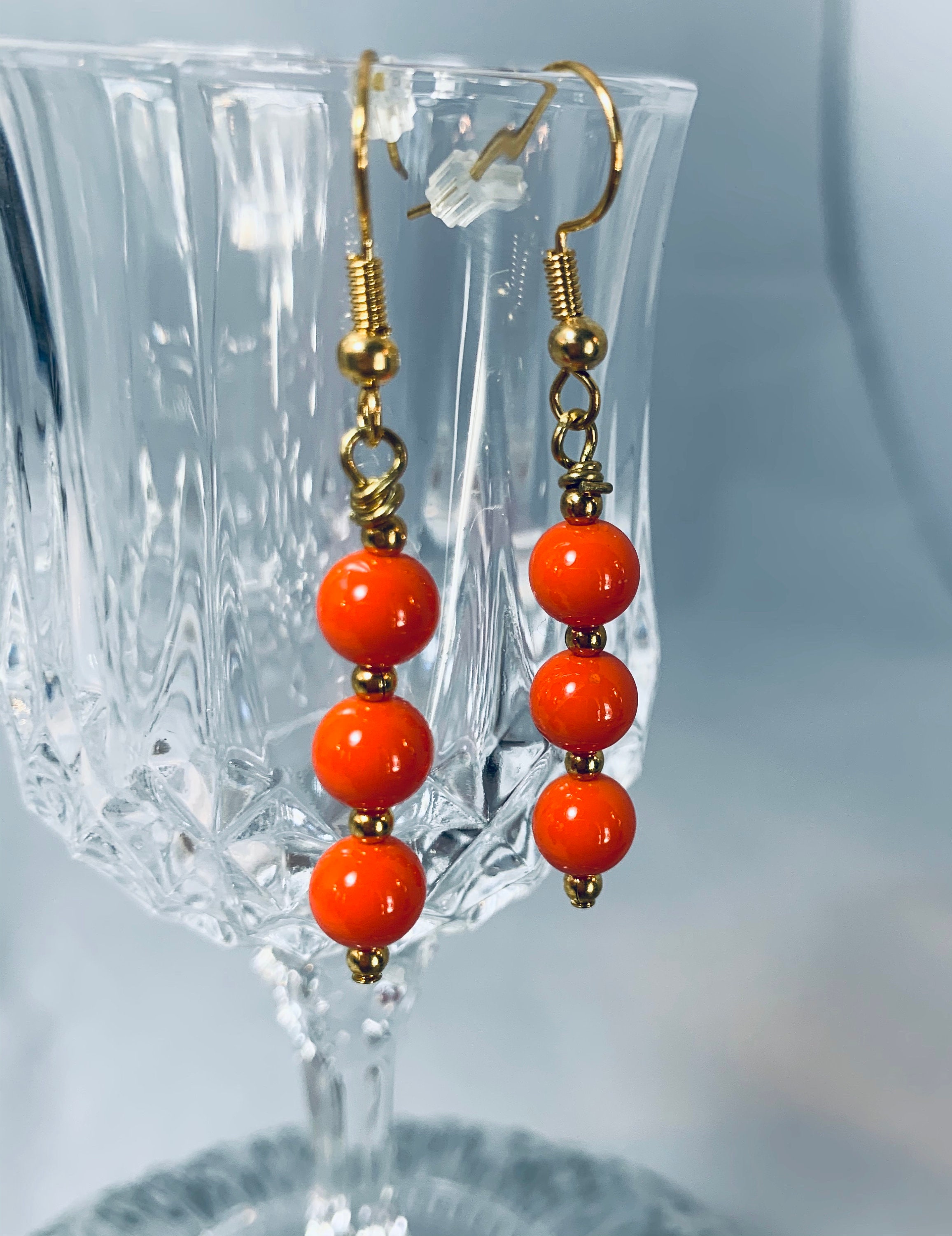 Orange Earrings Etsy
