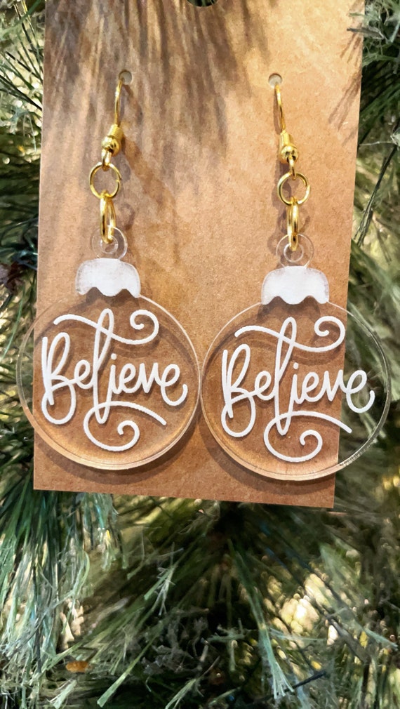 Christmas Script Earrings Christmas Script Earrings