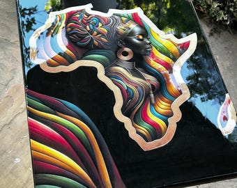 Culture Inspired Epoxy-Coated Tray Table: Modern Home Decor (18.9x26.4x14.5 Inches)